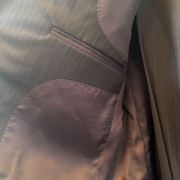 Navy Blue Pin Stripe Jos. A. Bank Signature Collection Suit 100% Wool 40R NWT - Picture 7 of 15
